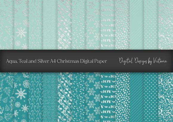 Aqua, Teal, Silver Christmas Patterns Review