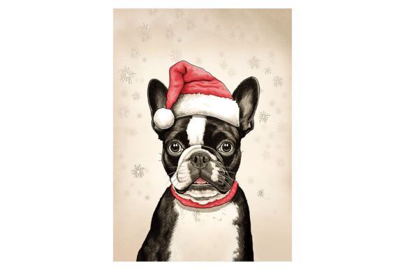 Boston Terrier Christmas Card: Festive Illustrations