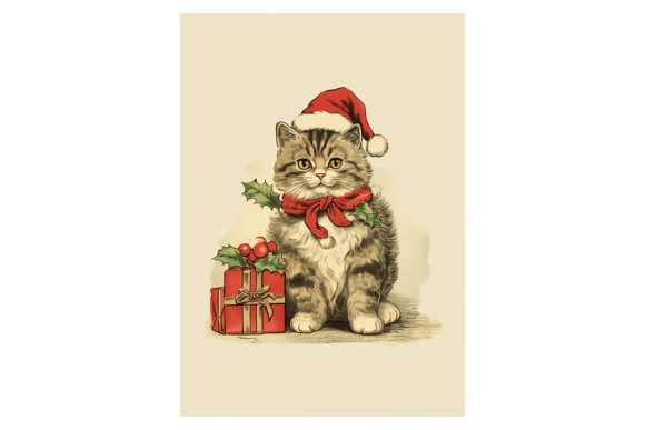 Cat Christmas Card: Festive Illustrations for Crafters