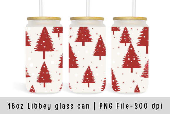 Christmas 16oz Libbey Glass Can Wrap: Graphic Templates