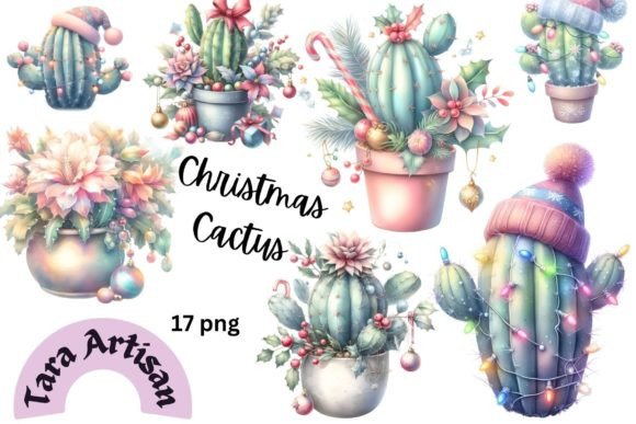 Christmas Cactus PNG: Festive Illustrations