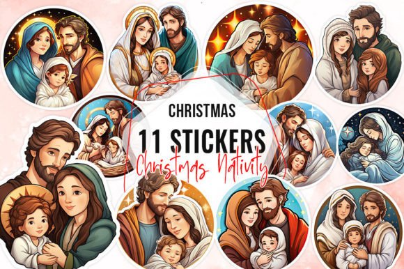 Christmas Nativity Stickers: Illustrations for Branding