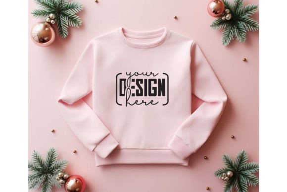 Christmas Pink Sweatshirt Mockups for Hoodies Amp