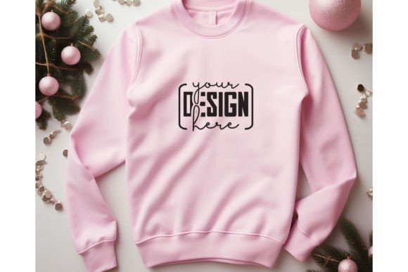 Christmas Pink Sweatshirt Mockups for Hoodies Amp