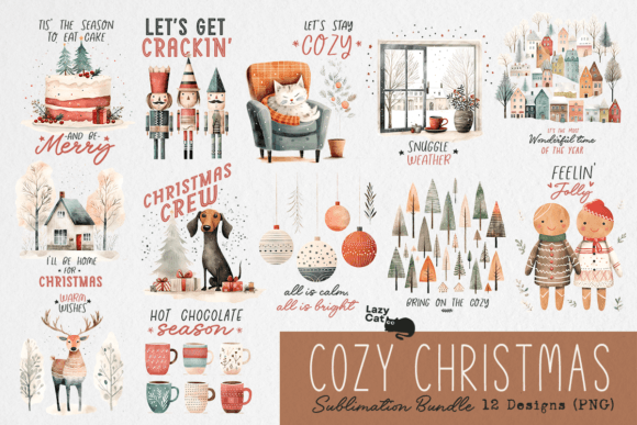 Cozy Christmas PNG Bundle for Crafts