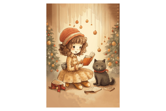 Festive Mood Christmas Card: Premium Illustrations