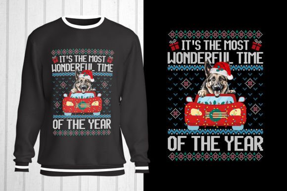 German Shepherd Ugly Sweater T-Shirt Designs