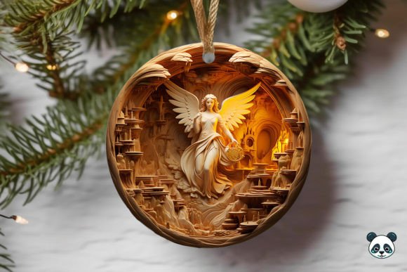 Gold Angel 3D Christmas Ornament for Crafts