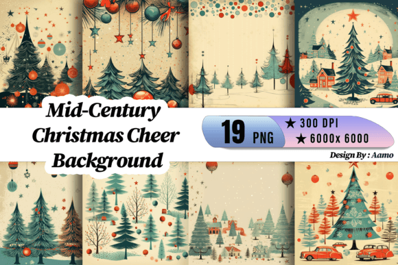 Mid-Century Christmas Cheer Backgrounds Review