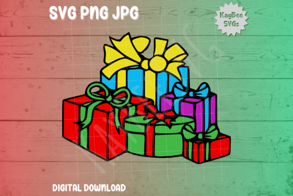 Pile of Christmas Gifts SVG PNG for Crafts