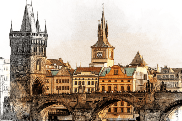Prague Color Sketch: Illustrations for Sellers