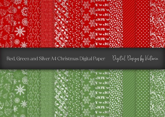 Red, Green and Silver Christmas A4 Patterns Review