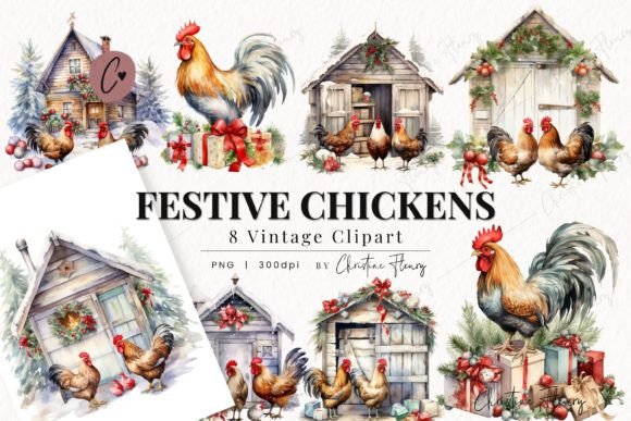 Vintage Festive Chickens Clipart: A Crafter’s Review