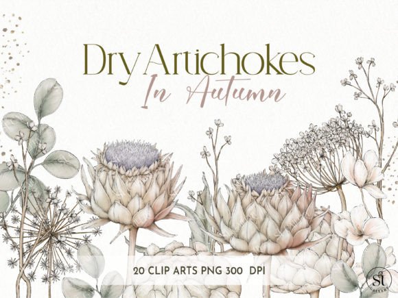 Water Colors of Artichokes Elements: Illustrations for Branding