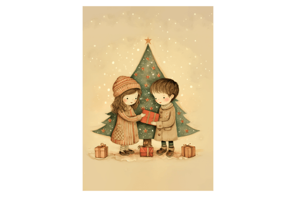 Xmas Gift Christmas Card: Premium Illustrations